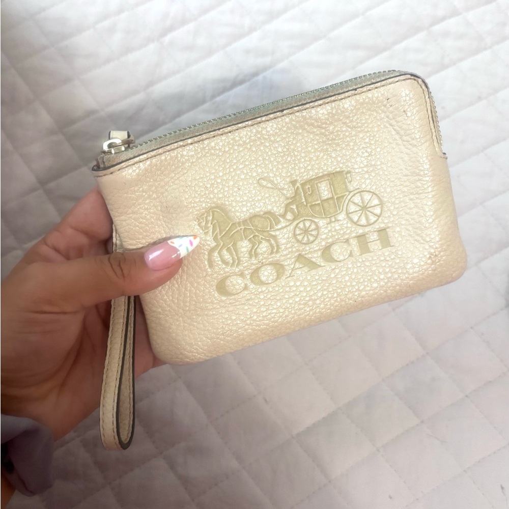 Coach Cream Wristlet